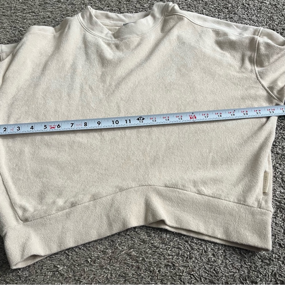 Varley Crewneck Terry Sweatshirt Cream Small Athleisure Oversized - Picture 7 of 7